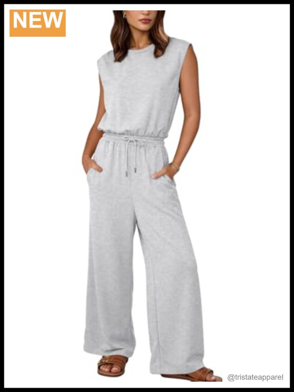 Women's Sleeveless Wide Leg Jumpsuit Casual Summer One Piece